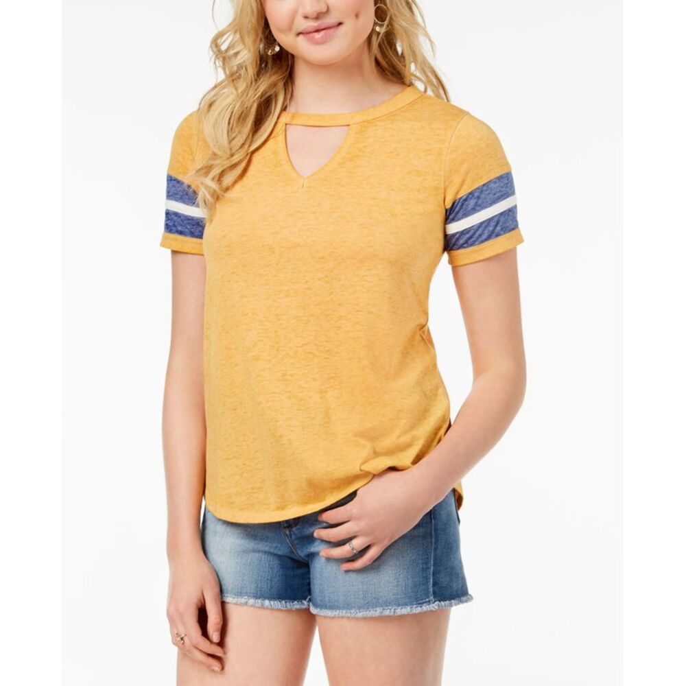 Hippie Rose Juniors Cutout Varsity T-Shirt